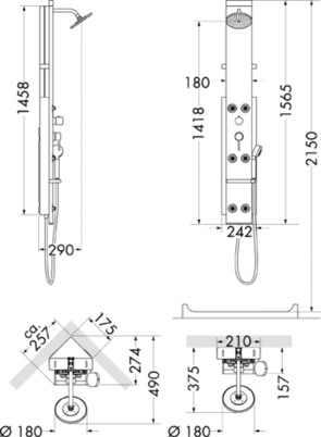 Душевая панель Hansgrohe Pharo Lift 2 М20 арт.26871000
